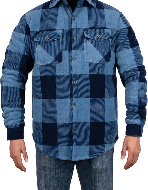 Load image into Gallery viewer, Men'S Warm Sherpa Lined Fleece Plaid Flannel Shirt Jacket(All Sherpa Fleece Lined)
