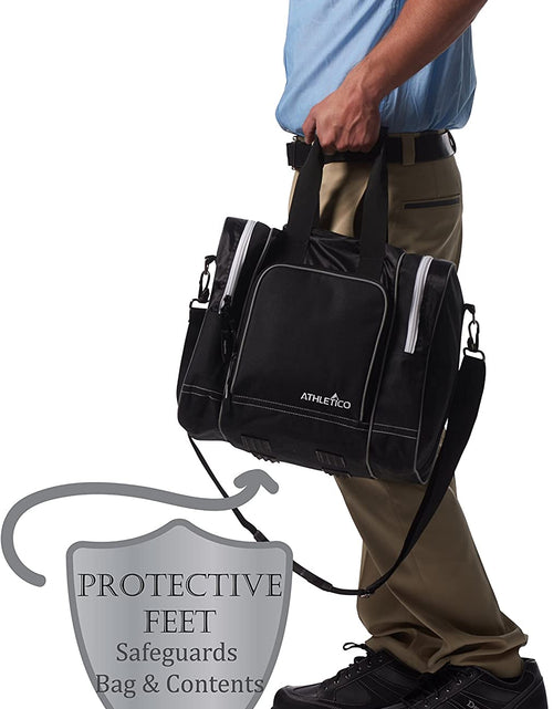 Load image into Gallery viewer, Bowling Bag for Single Ball - Single Ball Tote Bag with Padded Ball Holder - Fits a Single Pair of Bowling Shoes up to Mens Size 14
