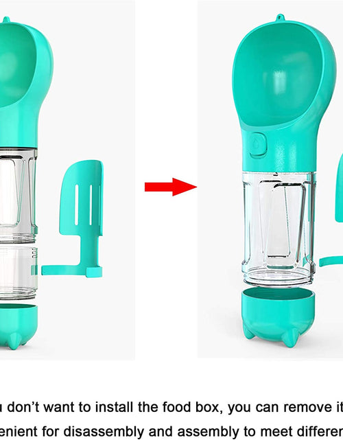 Load image into Gallery viewer, Dog Water Bottle, 4 in 1 Pet Travel Water Cup with Food Box, Shovel,Garbage Bags for Hiking Travel
