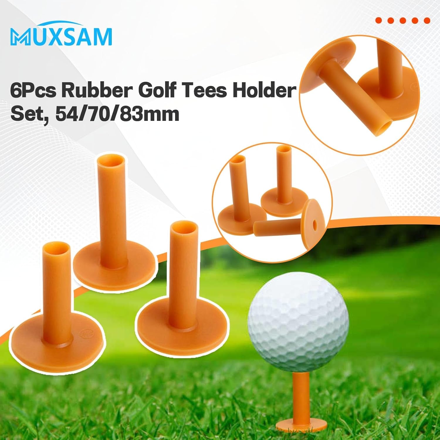 Rubber Golf Tees Holder Set, Plastic Golf Tees for Driving Range Golf Practice Mat Golf Training Indoor Outdoor Different Size