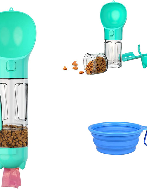 Load image into Gallery viewer, Dog Water Bottle, 4 in 1 Pet Travel Water Cup with Food Box, Shovel,Garbage Bags for Hiking Travel
