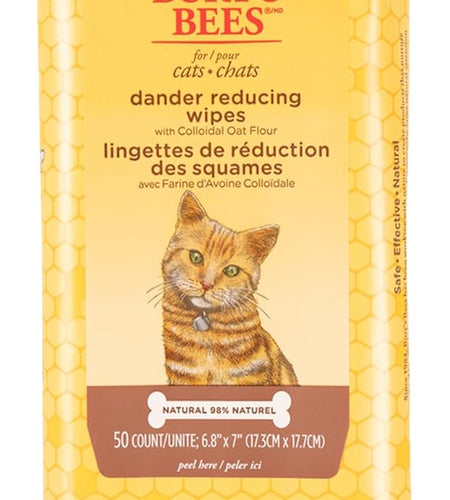 Burt'S Bees for Cats Dander Reducing Wipes - Kitten and Cat Wipes for Grooming - Burts Bees Cat Dander Wipes, Cat Grooming Wipes, Pet Wipes Cats, Cat Cleaning Wipes, Natural Cat Wipes, Cat Fur Wipes