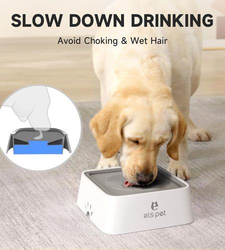 1L/2L/70Oz Dog Spill Proof Pet Water Bowl, Anti-Choking Water Bowl, Slow Water Feeder Pet Water Dispenser Carried Water Bowls for Dogs, Cats & Pets
