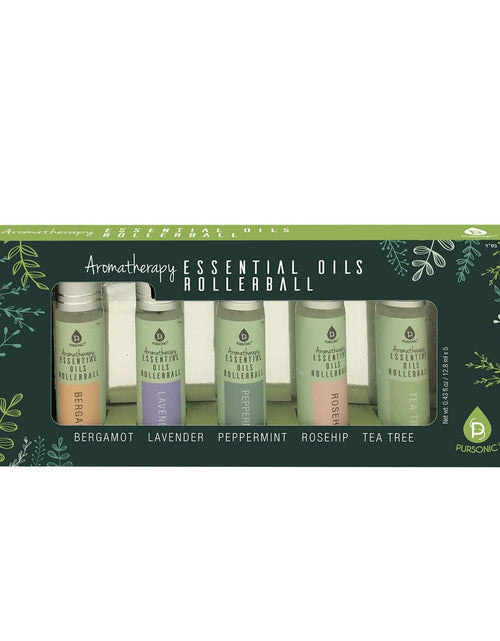 Load image into Gallery viewer, Aromatherapy Essential Oils Rollerballs (Bergamot, Lavender, Peppermint, Rosehip, Tea Tree)
