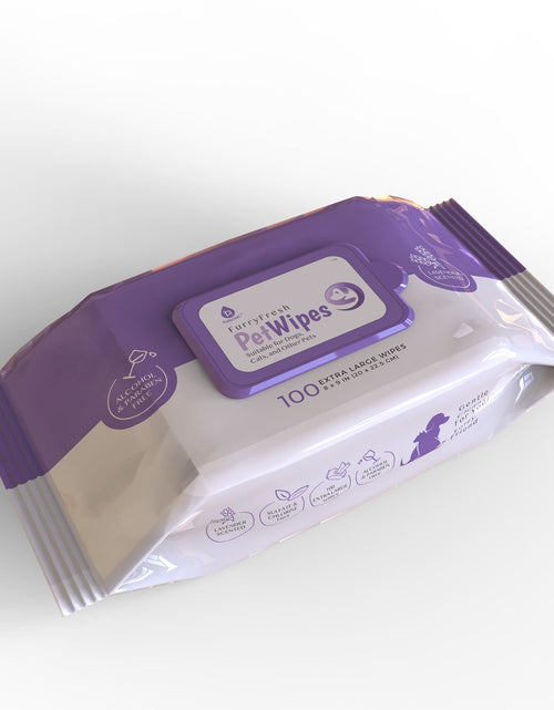 Load image into Gallery viewer, Furry Fresh Pet Wipes - Lavender Scented, 100 Extra Large Wipes
