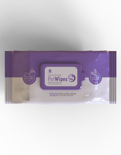 Load image into Gallery viewer, Furry Fresh Pet Wipes - Lavender Scented, 100 Extra Large Wipes
