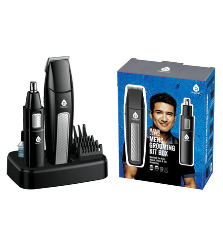 Mario Lopez Mens Grooming Kit , Designed for Hair, Beard, Nose & Ear Grooming, 10 Piece Grooming Kit