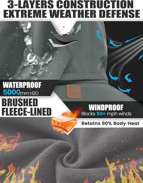 Load image into Gallery viewer, Men’S Softshell Jacket with Removable Hood, Fleece Lined and Water Repellent
