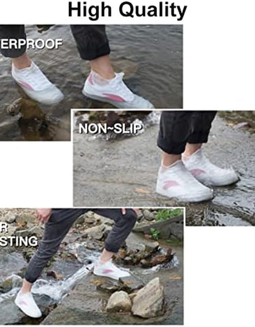 Load image into Gallery viewer, Waterproof Shoe Covers, Non-Slip Water Resistant Overshoes Silicone Rubber Rain Shoe Cover Protectors for Kids, Men, Women (Small, Black)

