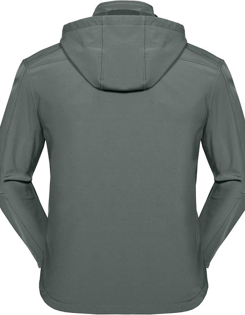 Load image into Gallery viewer, Men’S Softshell Jacket with Removable Hood, Fleece Lined and Water Repellent
