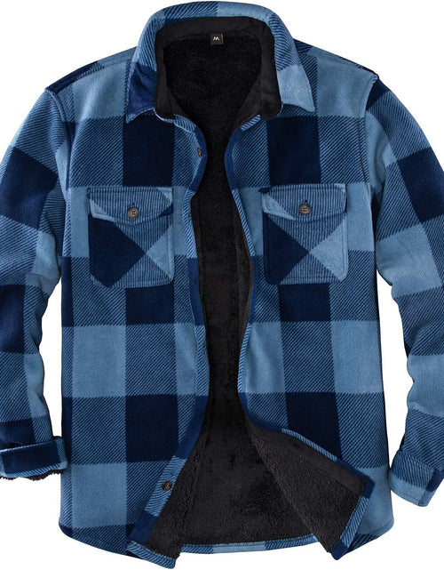 Load image into Gallery viewer, Men'S Warm Sherpa Lined Fleece Plaid Flannel Shirt Jacket(All Sherpa Fleece Lined)
