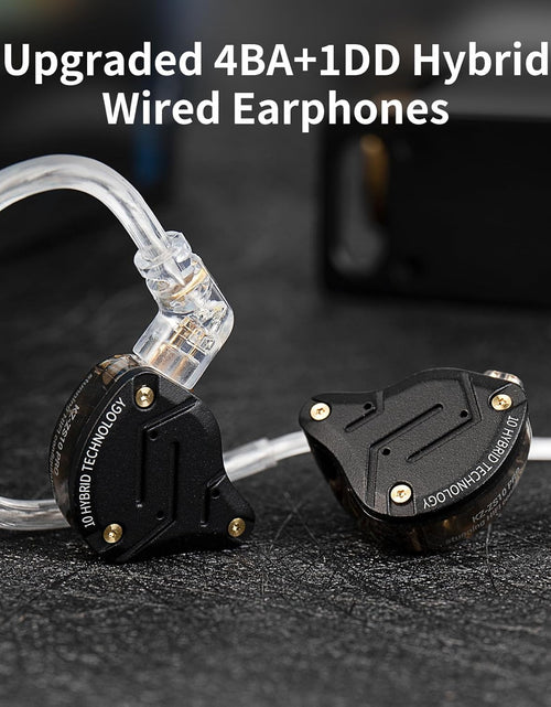 Load image into Gallery viewer, KZ ZS10 Pro in Ear Monitor Earbuds Headphone, Hifi KZ Earphone with 4BA and 1DD Drivers, KZ Upgraded ZS10 Pro with Detachable 0.75Mm 2 Pin 6N OFC Cable (Black No Mic)

